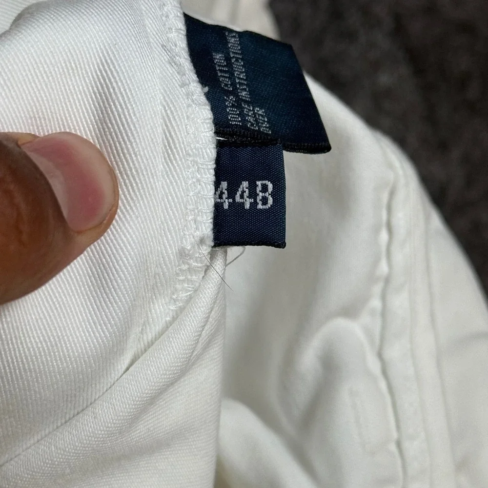 Polo Ralph Lauren Big Tyler Shorts Mens 44 White Pleated Cotton Chino Big & Tall